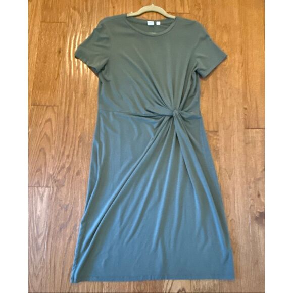 Gap twist front green tencel dress size M - Picture 10 of 10